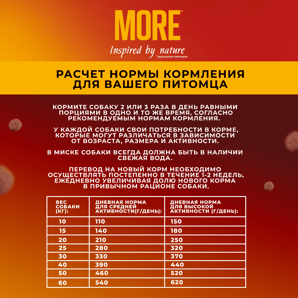 Корм для собак MORE для средних и крупных пород, с говядиной сух.