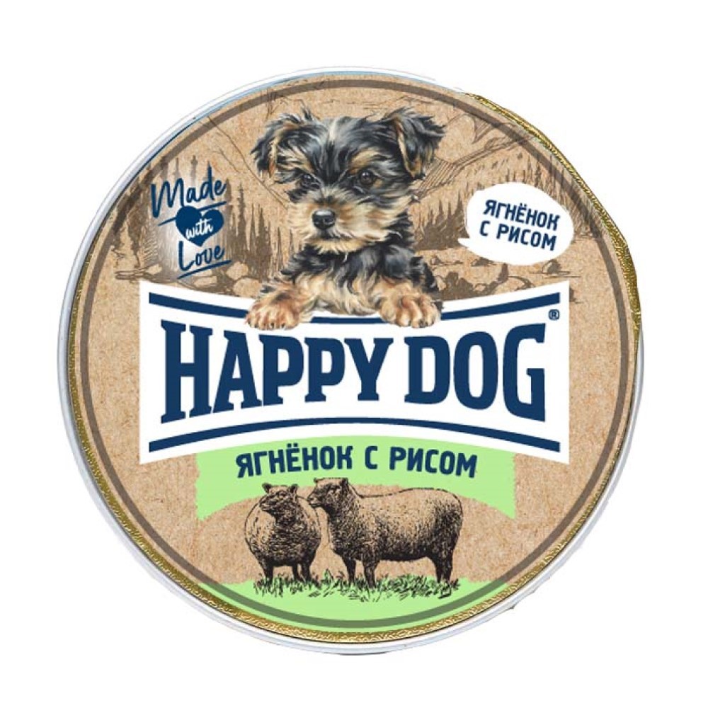 Корм для собак HAPPY DOG Natur Line Ягненок с рисом паштет ламистер