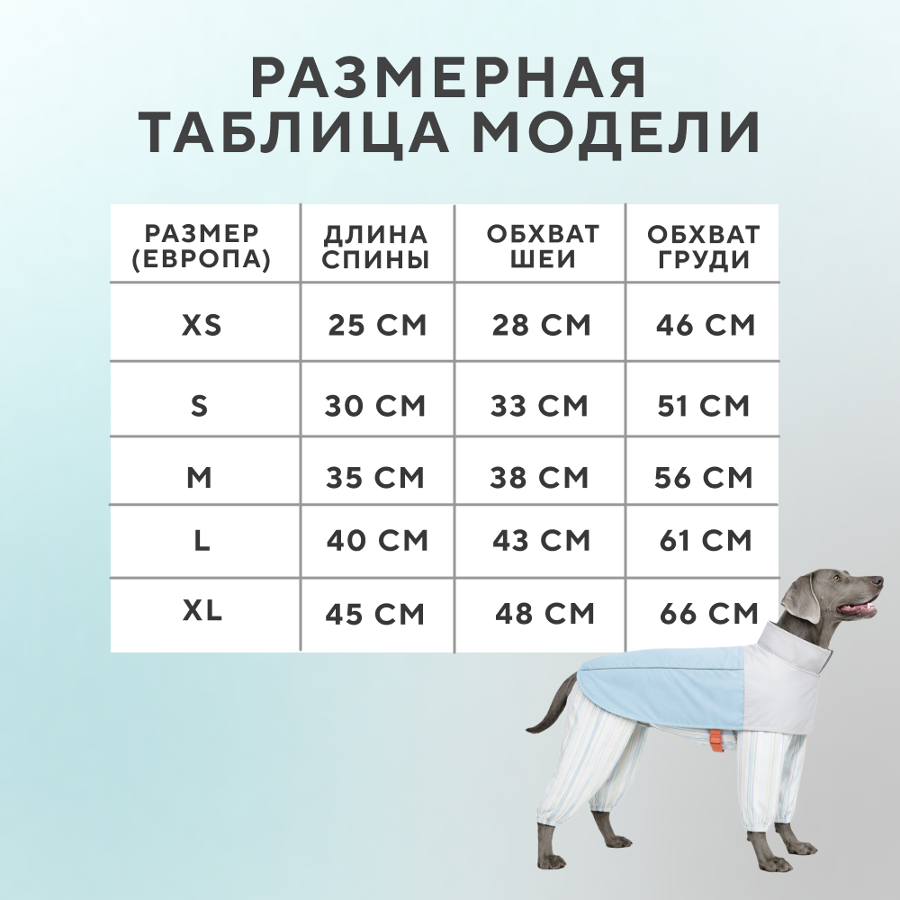 Дождевик-комбинезон для собак FOXIE Storm&Shine трансформер XL (длина спины 45см) голубой