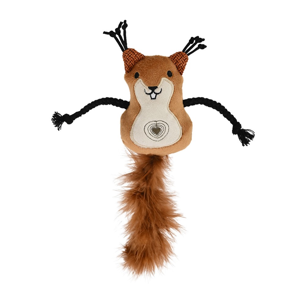 Игрушка для кошек FOXIE Бельчонок мягкий с кошачьей мятой 11х7х4см