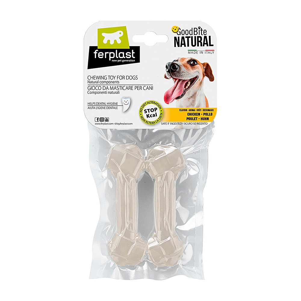Игрушка для собак FERPLAST GoodBite S Bag кость вкус курицы, 11см, 40г