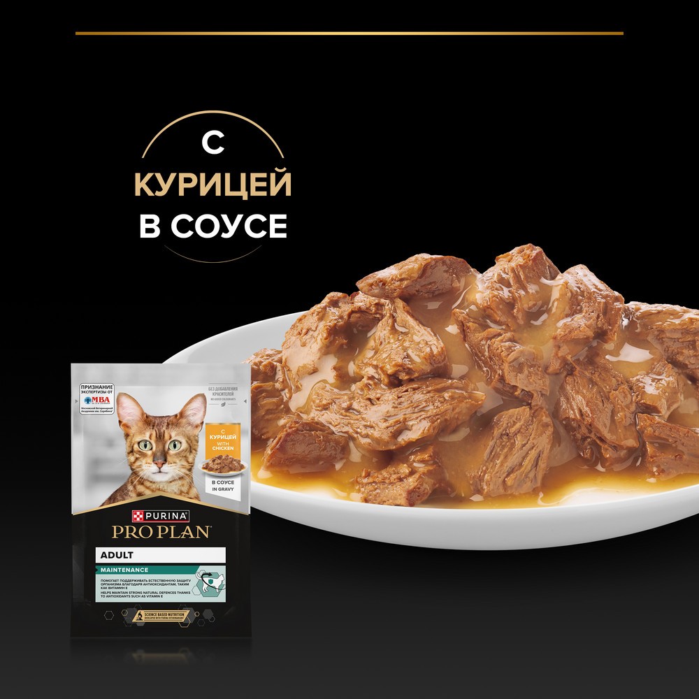 Корм для кошек PRO PLAN Maintenance с курицей в соусе пауч