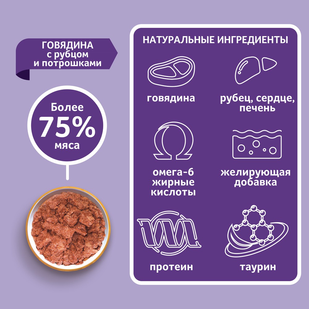 Корм для собак ЗООГУРМАН Мясное ассорти говядина с рубцом и потрошками банка