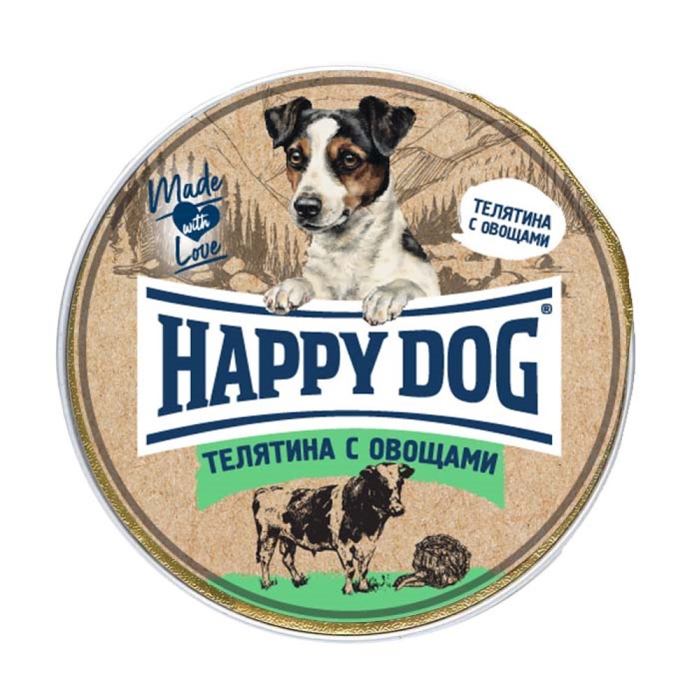 Корм для собак HAPPY DOG Natur Line Телятина с овощами паштет ламистер