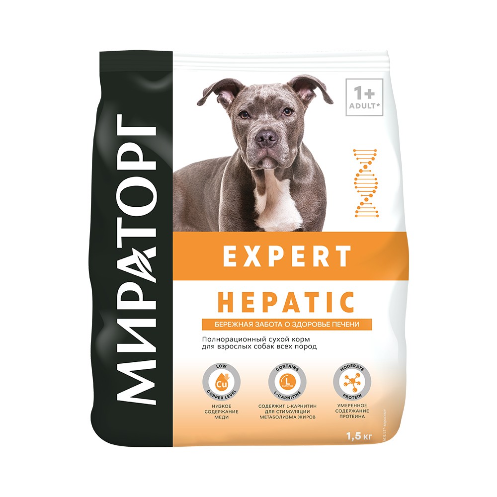 Корм для собак МИРАТОРГ Expert бережная забота о здоровье печени сух.
