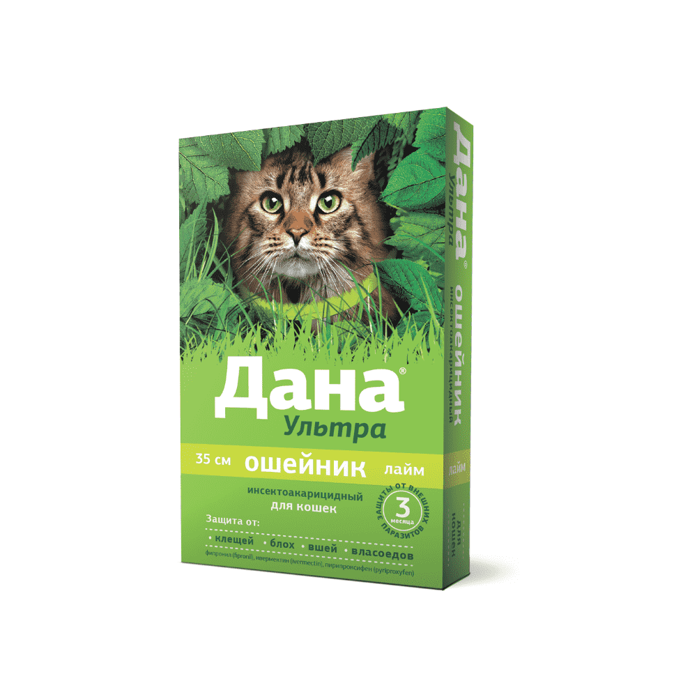 Ошейник для кошек APICENNA Дана Ультра лайм 35см