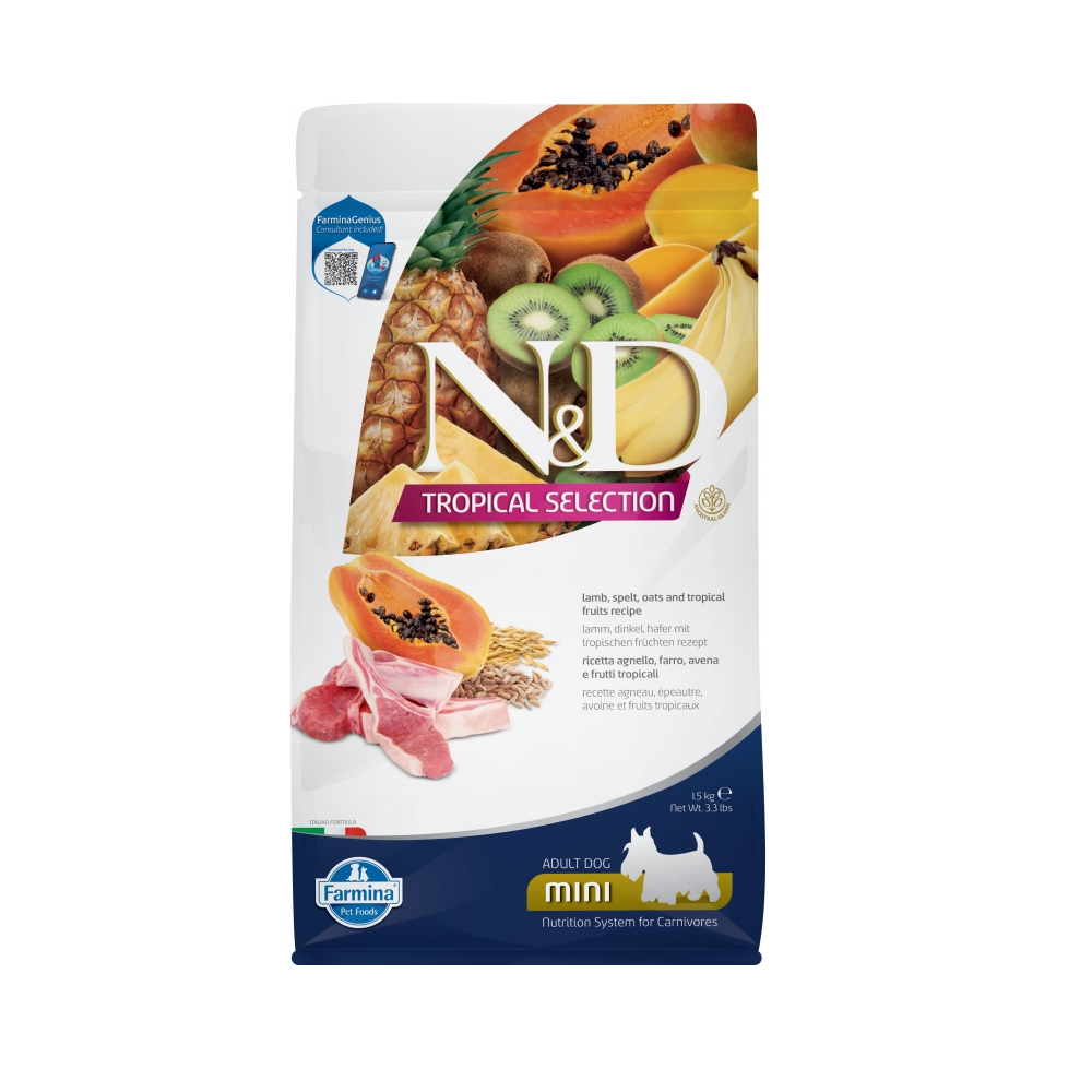 Корм для собак FARMINA N&D Tropical Selection Dog для мелких пород, ягненок сух.