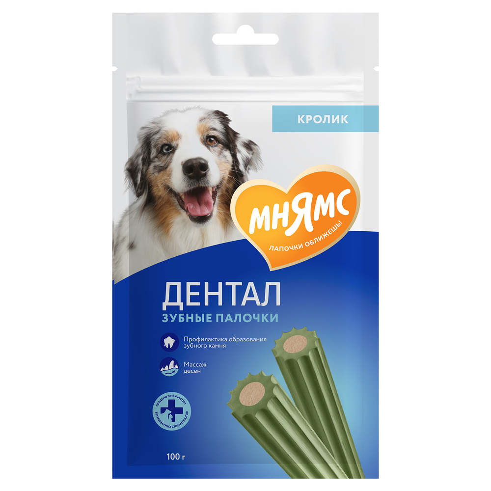 Лакомство для собак МНЯМС Dental Зубные палочки с хлорофиллом