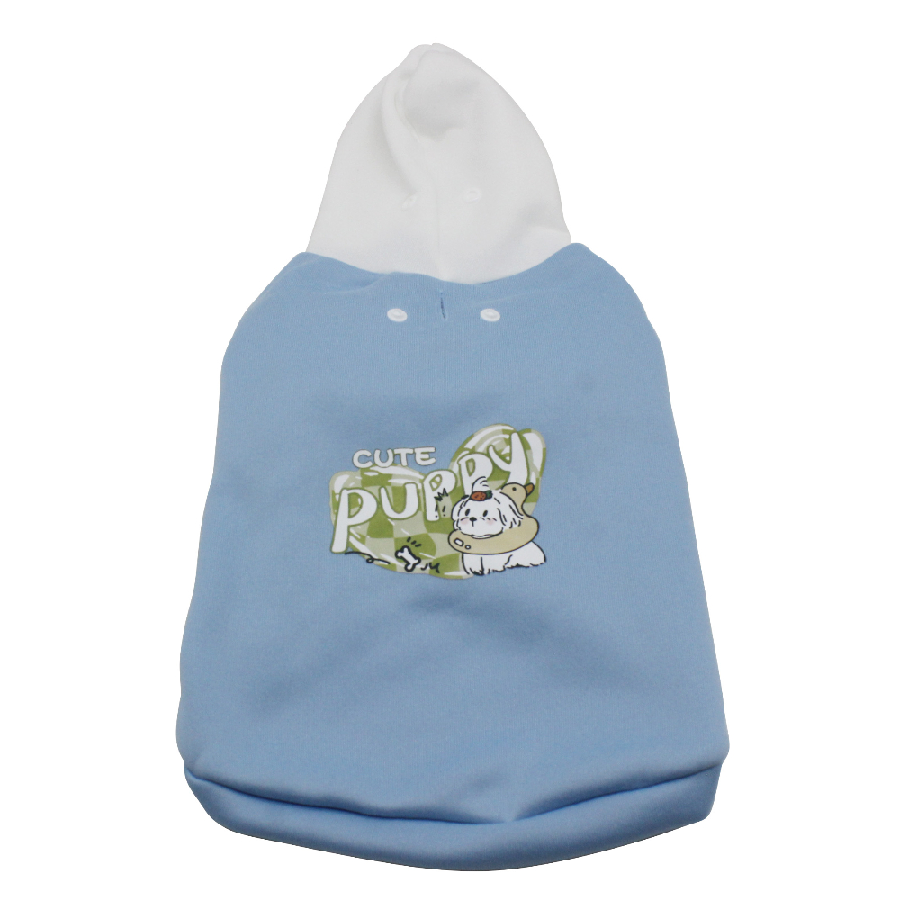 Толстовка для собак FOXIE Cute Puppy XS (дл.спины 25см, обх.груди 38-42см, обх.шеи 25см) голубая