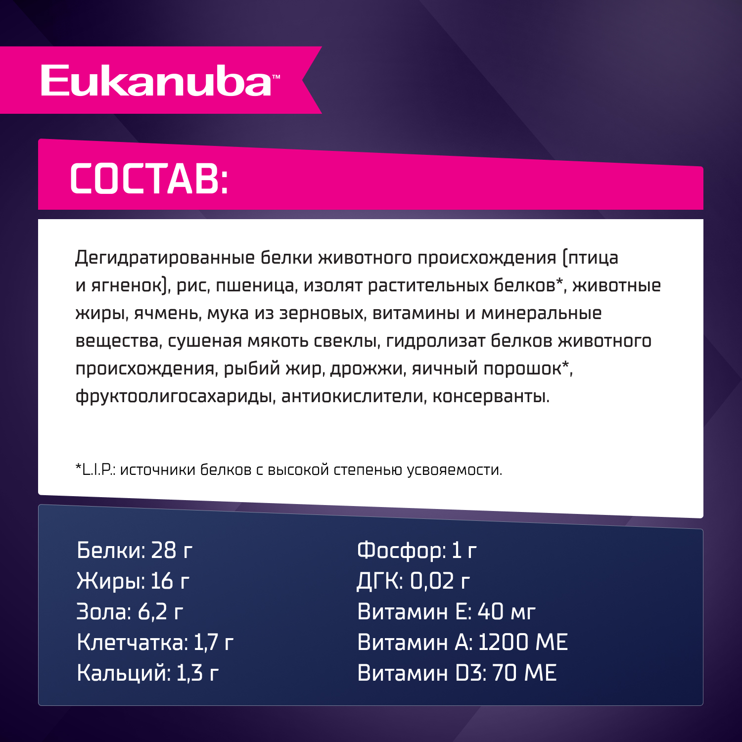 Корм для щенков EUKANUBA для мелких и средних пород до 12 мес., с ягненком сух.