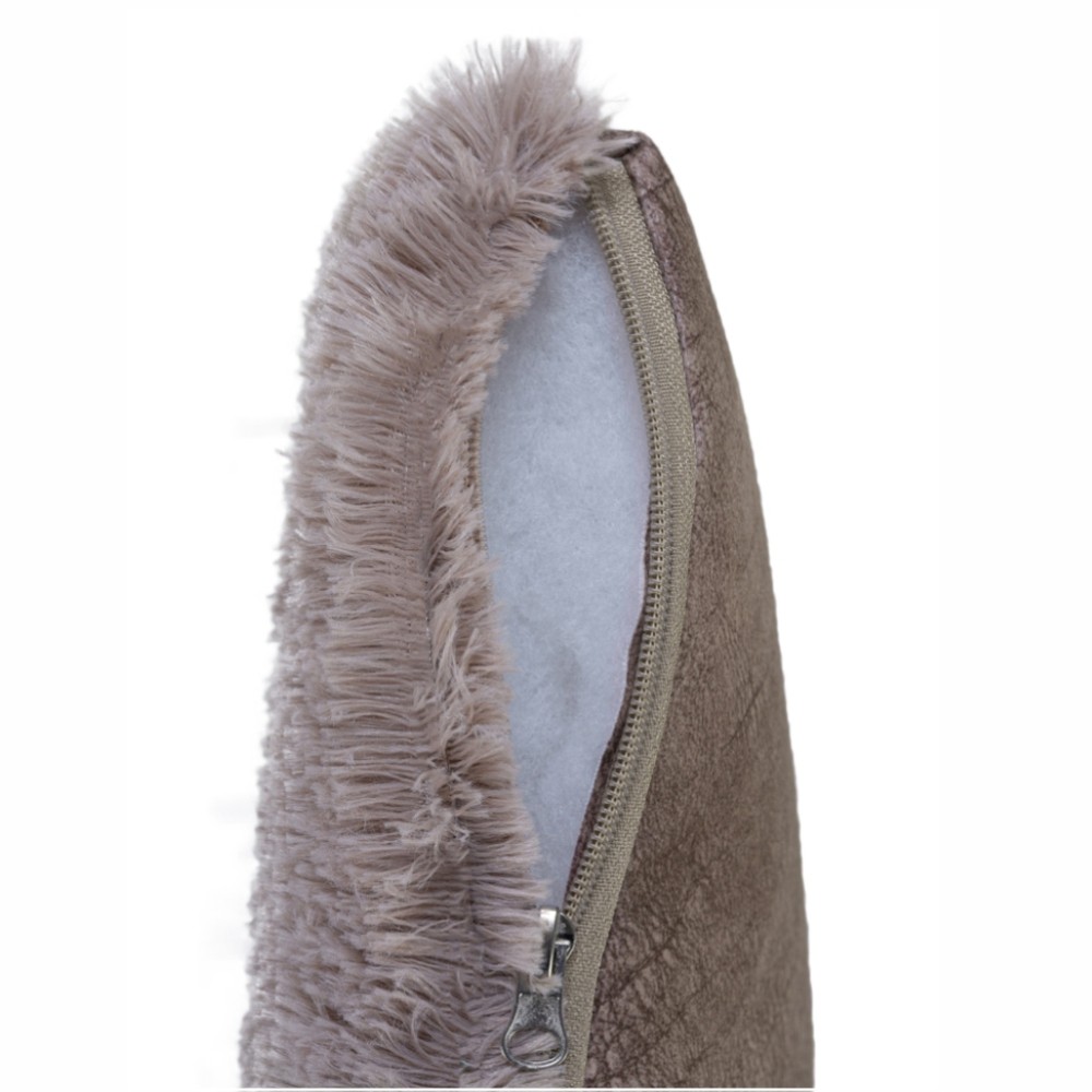 Матрас для животных DOG MODA Уют с мехом, двухсторонний (коричневый), 73х47х4см
