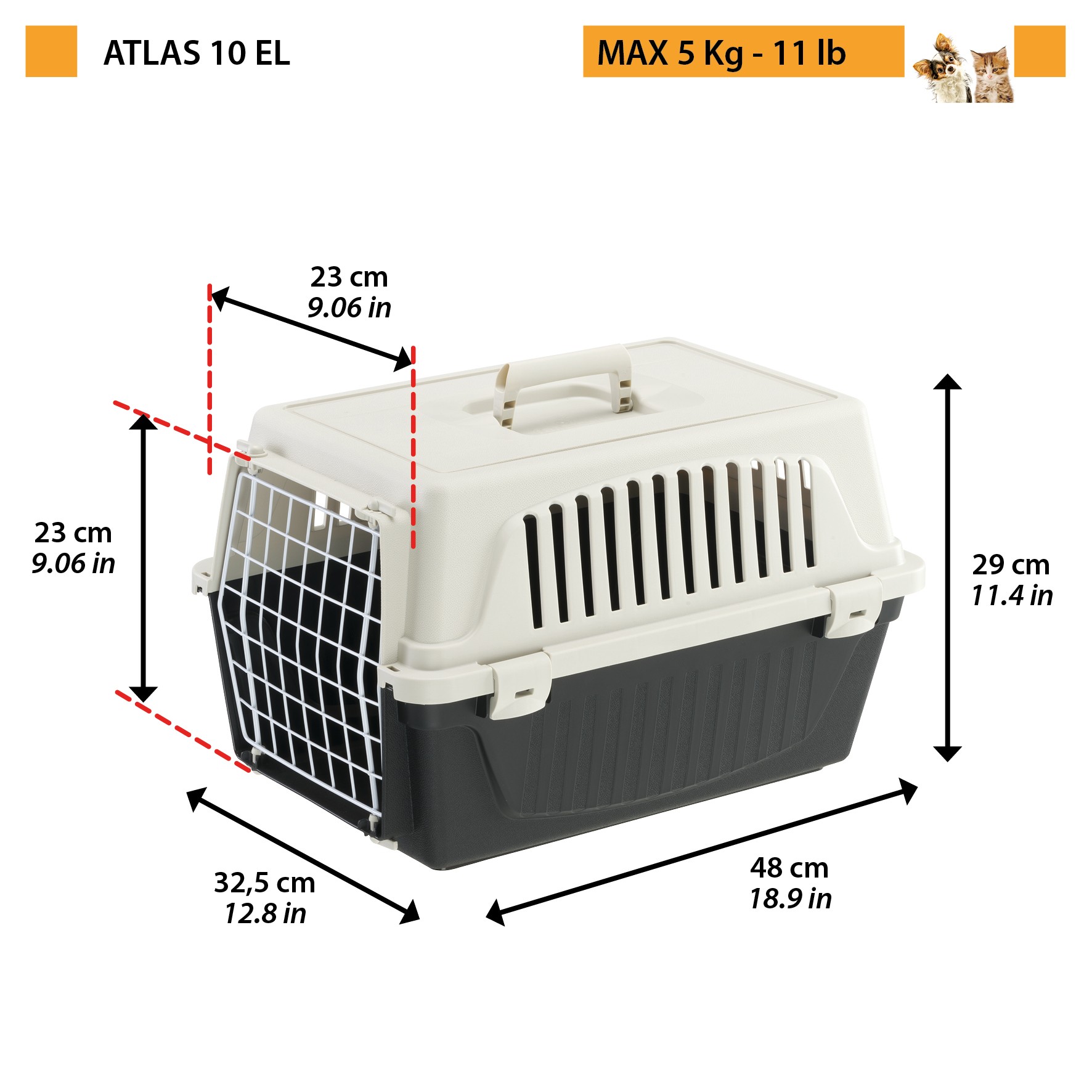 Переноска для животных FERPLAST ATLAS 10 EL 48x32,5х29см