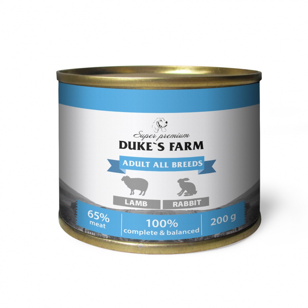 Корм для собак DUKE'S FARM Паштет из ягненка с кроликом банка