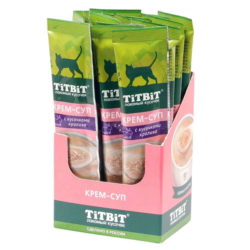 Лакомство для кошек TITBIT Крем-суп с кусочками кролика