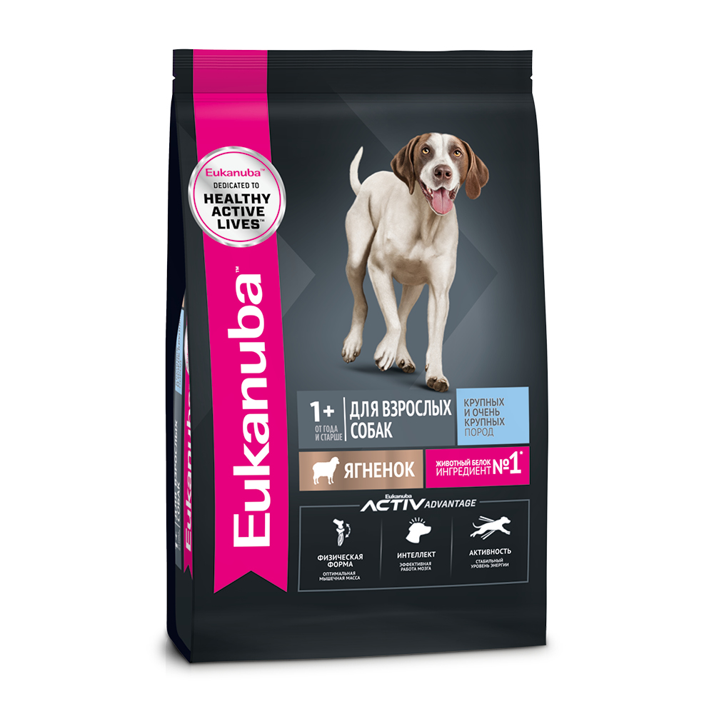 Корм для собак EUKANUBA для крупных и очень крупных пород, ягненок сух.
