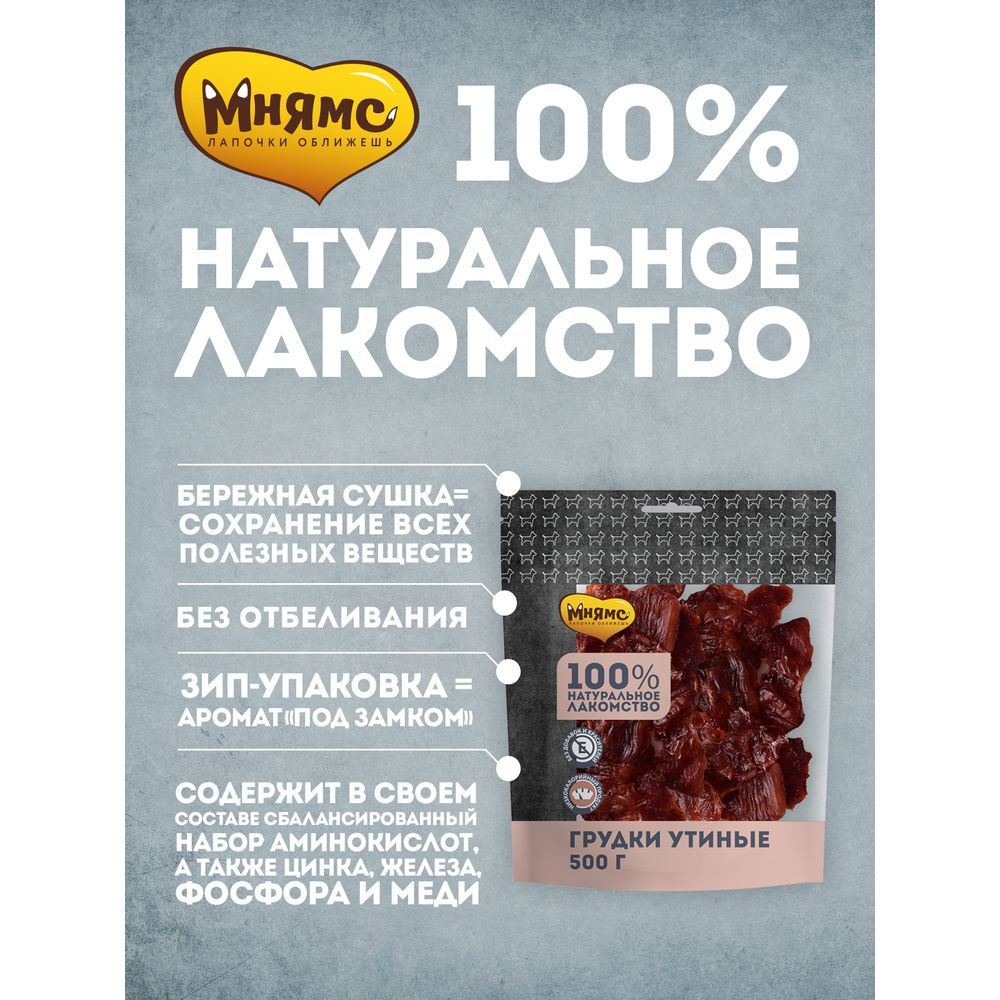 Лакомство для собак МНЯМС Грудки утиные