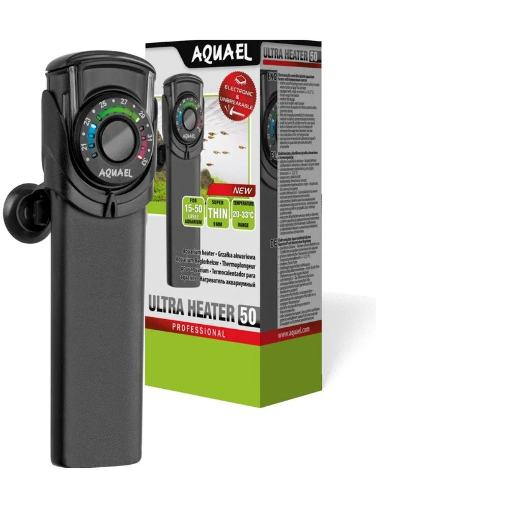 Нагреватель AQUAEL ULTRA HEATER 50W для аквариума 15 - 50 л (пластиковый, регулируемый)