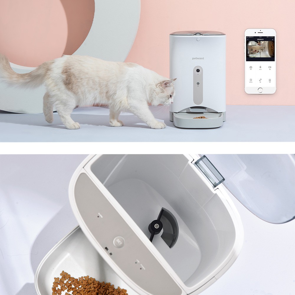 Автокормушка для животных PETWANT F1-Camera для сух.корма с видеокам.,Wi-Fi (IOS/Android),серая 4,3л