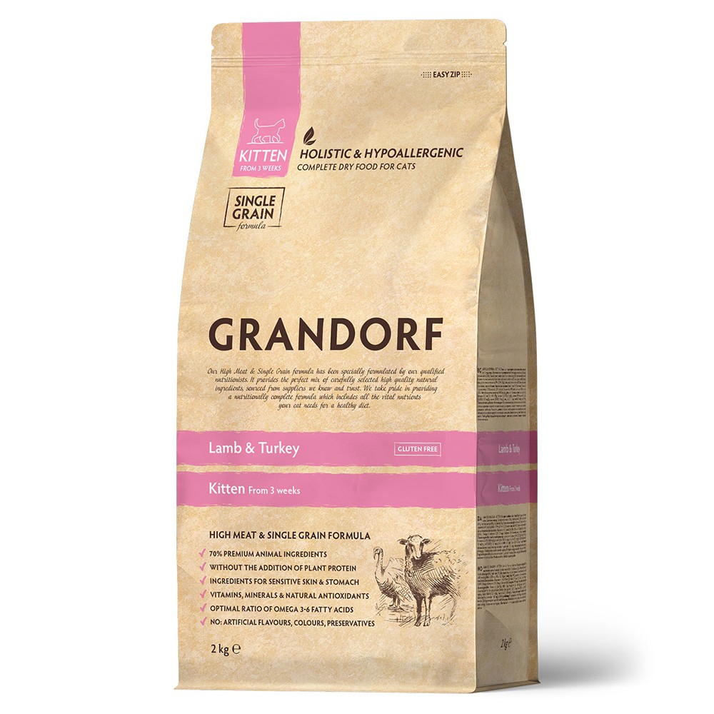 Корм для котят GRANDORF Ягненок с индейкой сух.