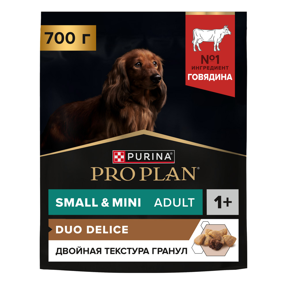 Корм для собак PRO PLAN Duo delice для мелких и карликовых пород, с говядиной сух.