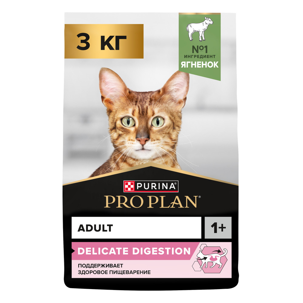 Корм для кошек PRO PLAN Delicate Digestion с чувствительным пищеварением, с ягненком сух.