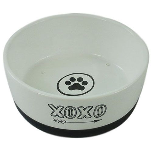 Миска для животных FOXIE Paw белая керамическая 14х5,5см 360мл