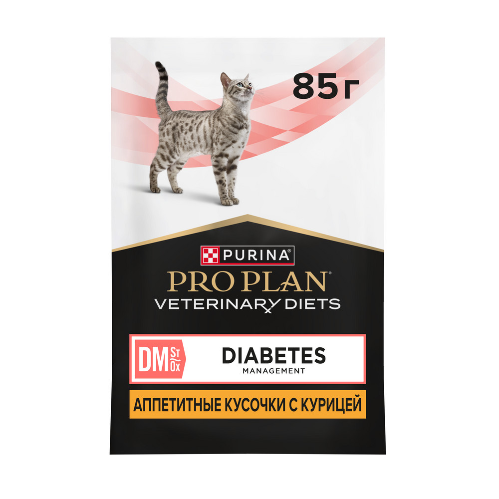 Корм для котят и кошек PRO PLAN Veterinary Diets DM St/Ox Diabetes Management при диаб.,кур.пауч