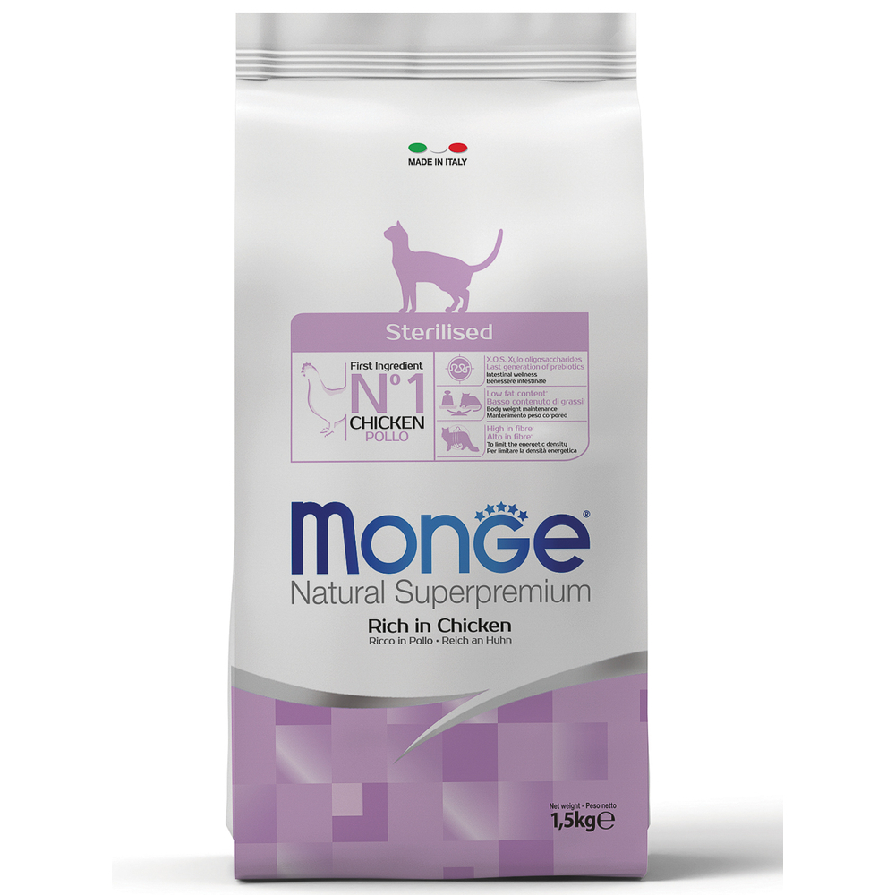Корм для кошек MONGE Cat Sterilized для стерилизованных кошек сух.