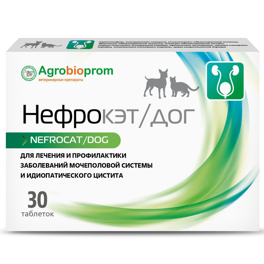 Таблетки для кошек и собак ПЧЕЛОДАР Нефрокэт/дог 30 табл
