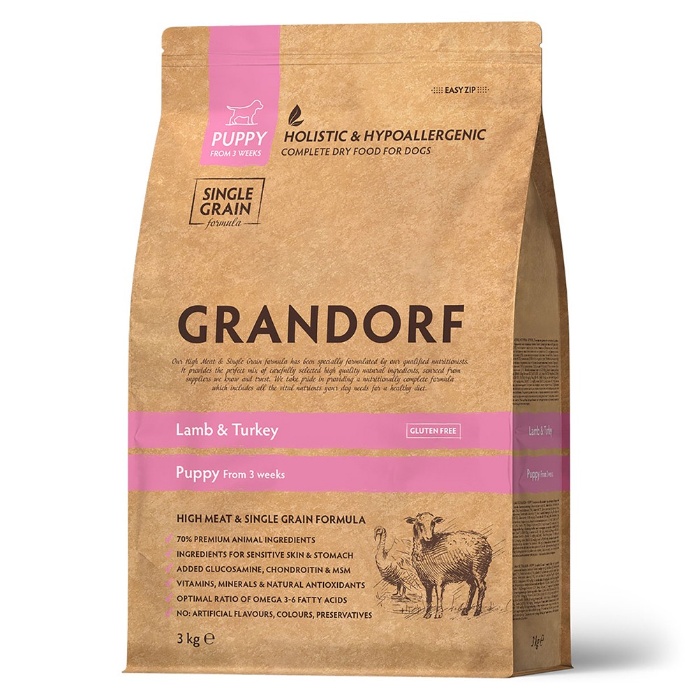 Корм для щенков GRANDORF ягненок с индейкой сух.
