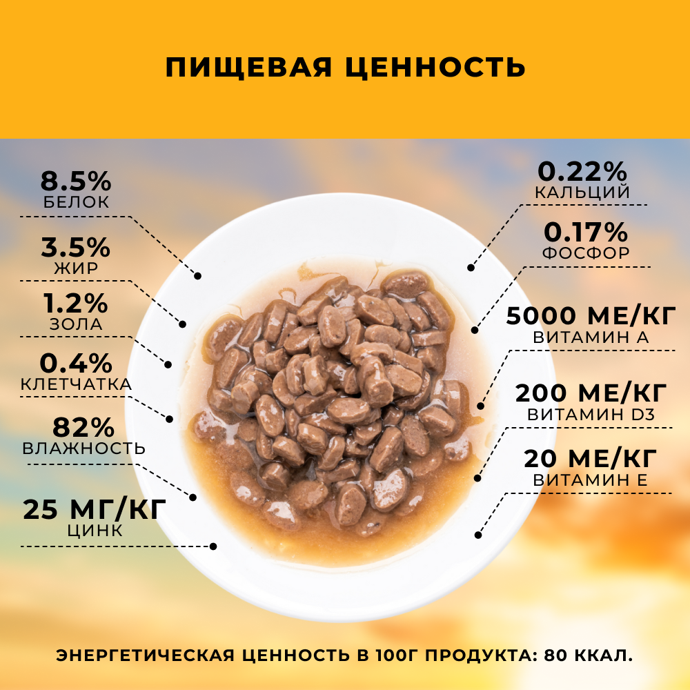 Корм для кошек MORE для стерилизованных, индейка в соусе пауч