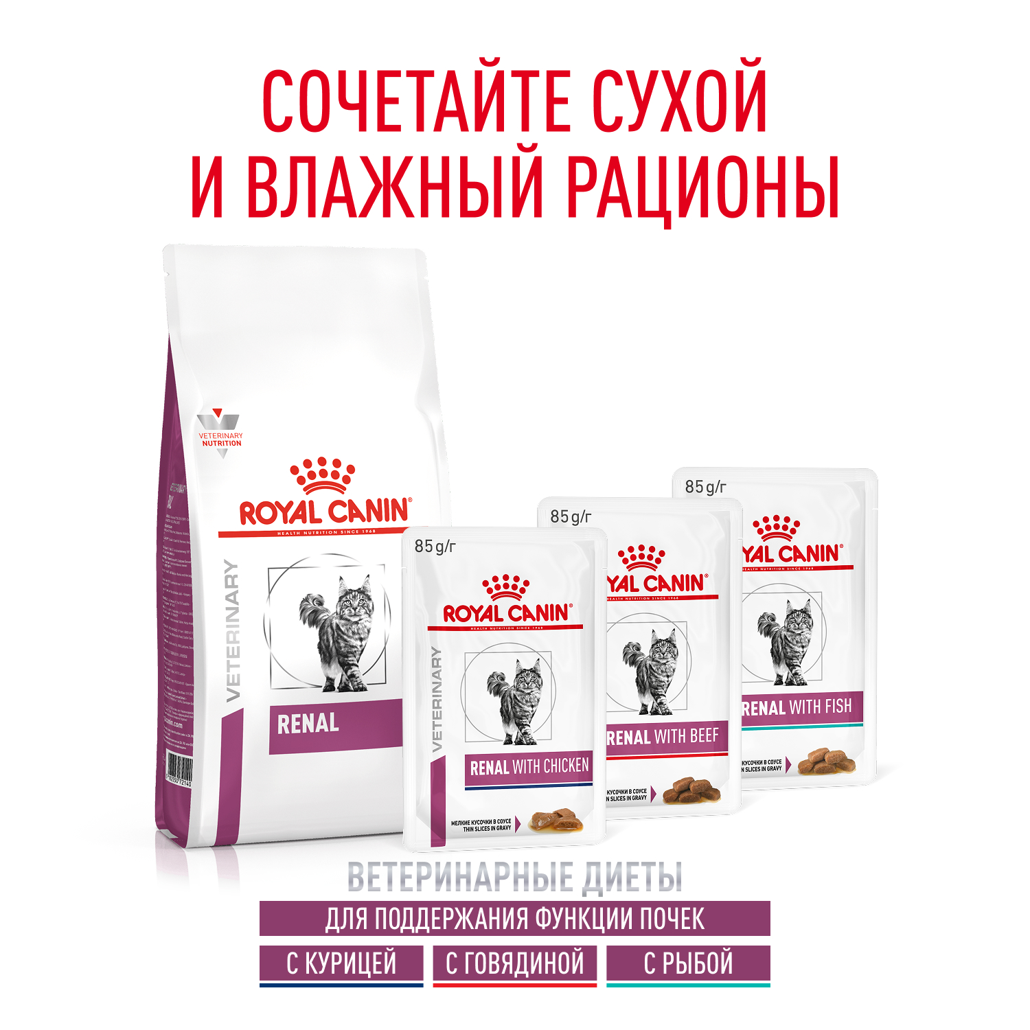 Корм для кошек ROYAL CANIN Renal для поддержания функции почек сух.