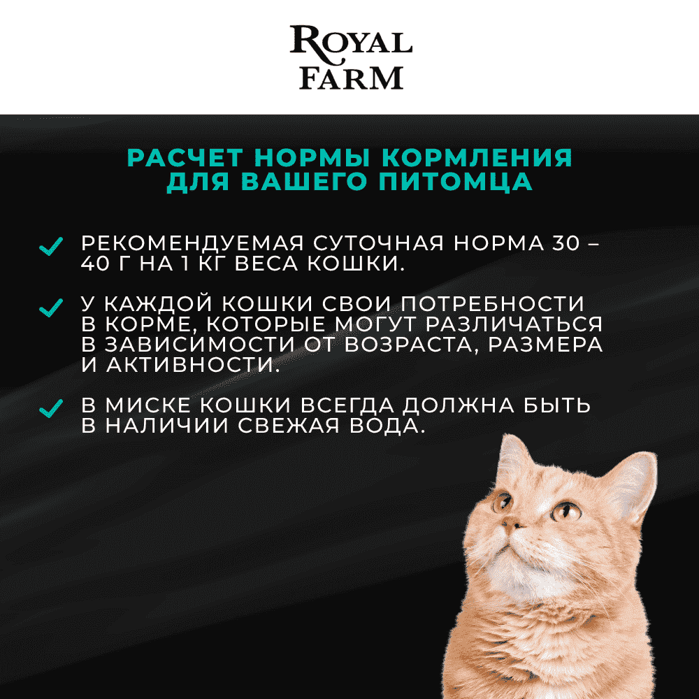 Корм для кошек ROYAL FARM Сливочный мусс для стерилизованных с курицей и клюквой пауч