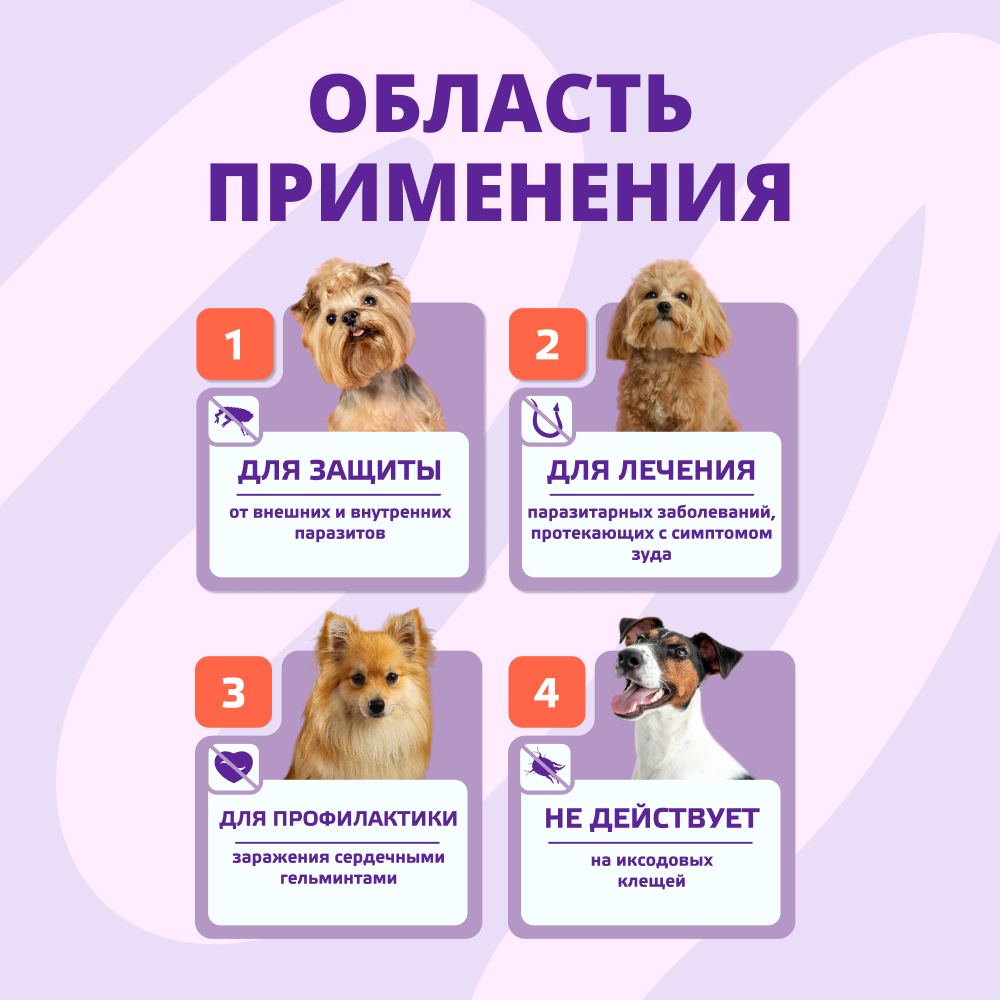 Капли для собак KRKA Селафорт от ушных и чесоточ.клещей, блох, гельминтов 2,6-5кг (30мг) 1 уп.