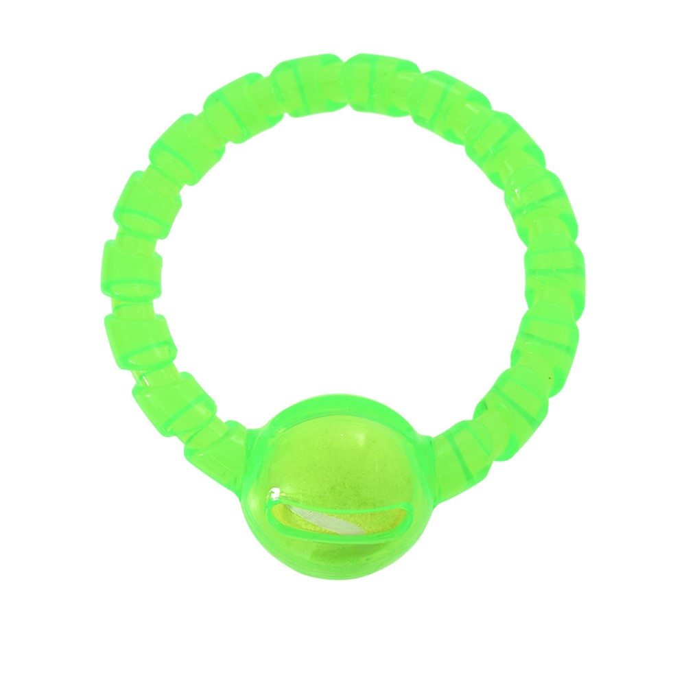 Игрушка для собак FOXIE Тяни-толкай Кольцо с теннисным мячом 13,2х14,6х7см зеленое