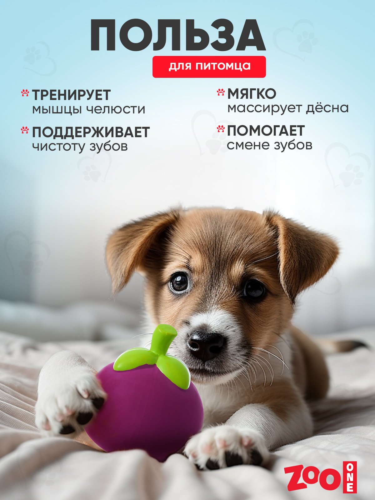 Игрушка для собак ZOO ONE Тропический фрукт Мангустин латекс 8,5см