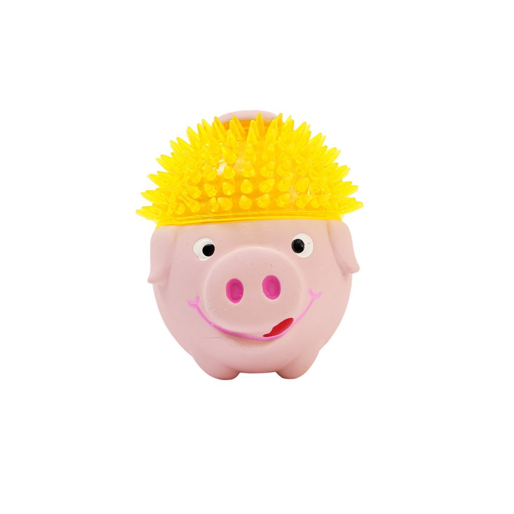 Игрушка для собак ZOO ONE Свинка в шапке из TPR латекс 11см