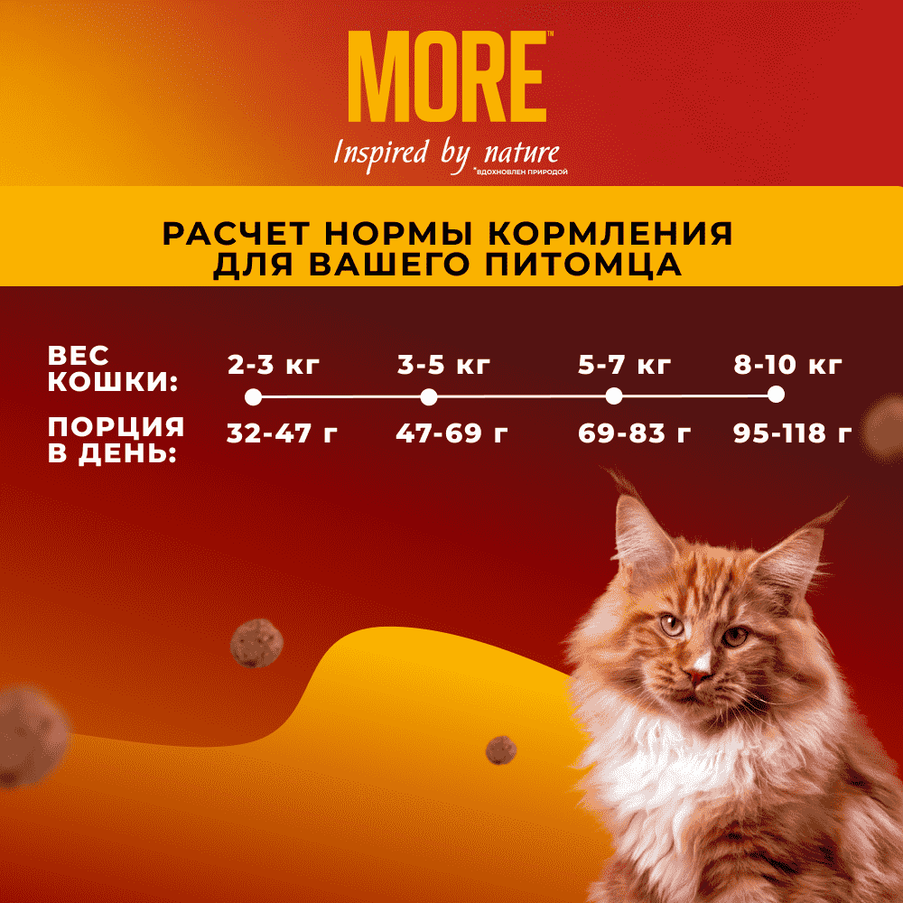 Корм для кошек MORE для стерилизованных, с дикой рыбой сух.