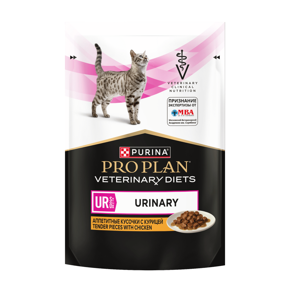 Корм для кошек PRO PLAN Veterinary Diets UR ST/OX Urinary при болезн.мочевыв.путей, курица пауч