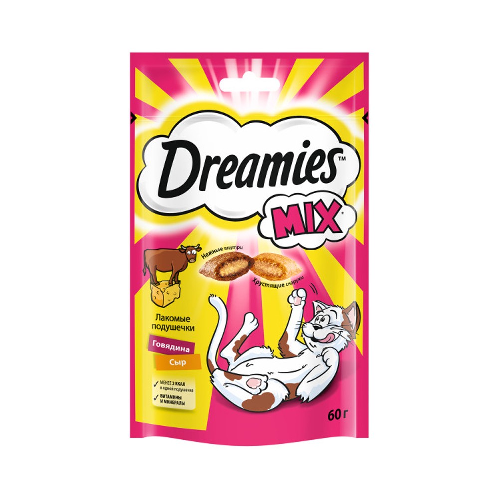 Лакомство для кошек DREAMIES говядина и сыр