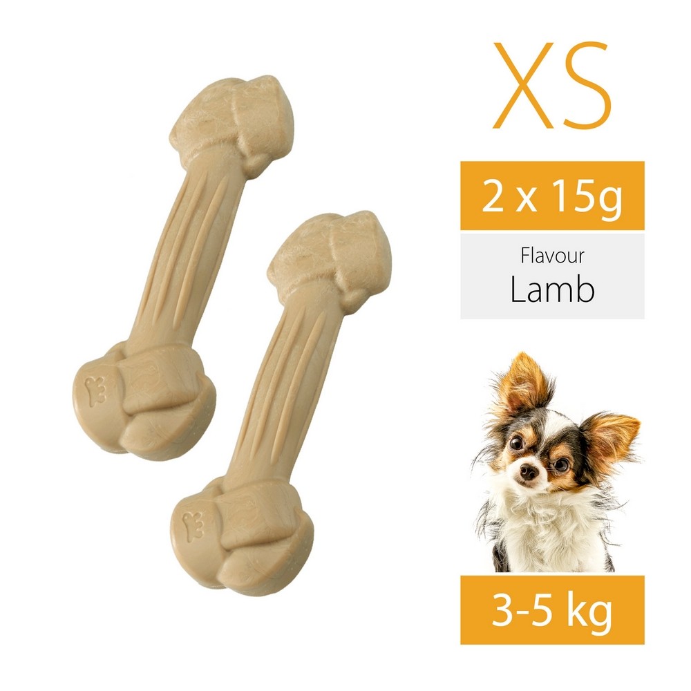 Игрушка для собак FERPLAST GoodBite XS Bag, кость, вкус баранины, 15гx2