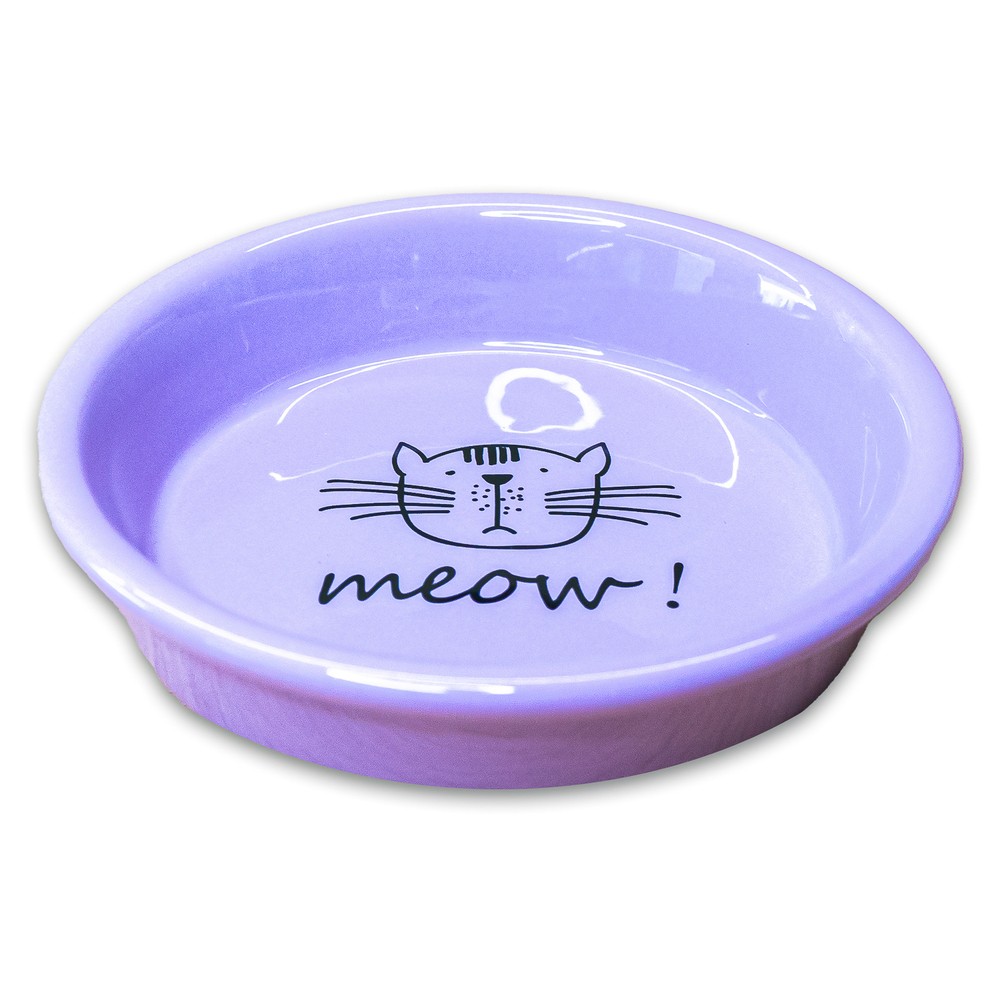 Миска для кошек MR.KRANCH Meow! керамическая сиреневая 200мл