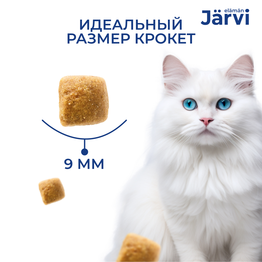 Корм для кошек JARVI при чувствительном пищеварении, индейка сух.