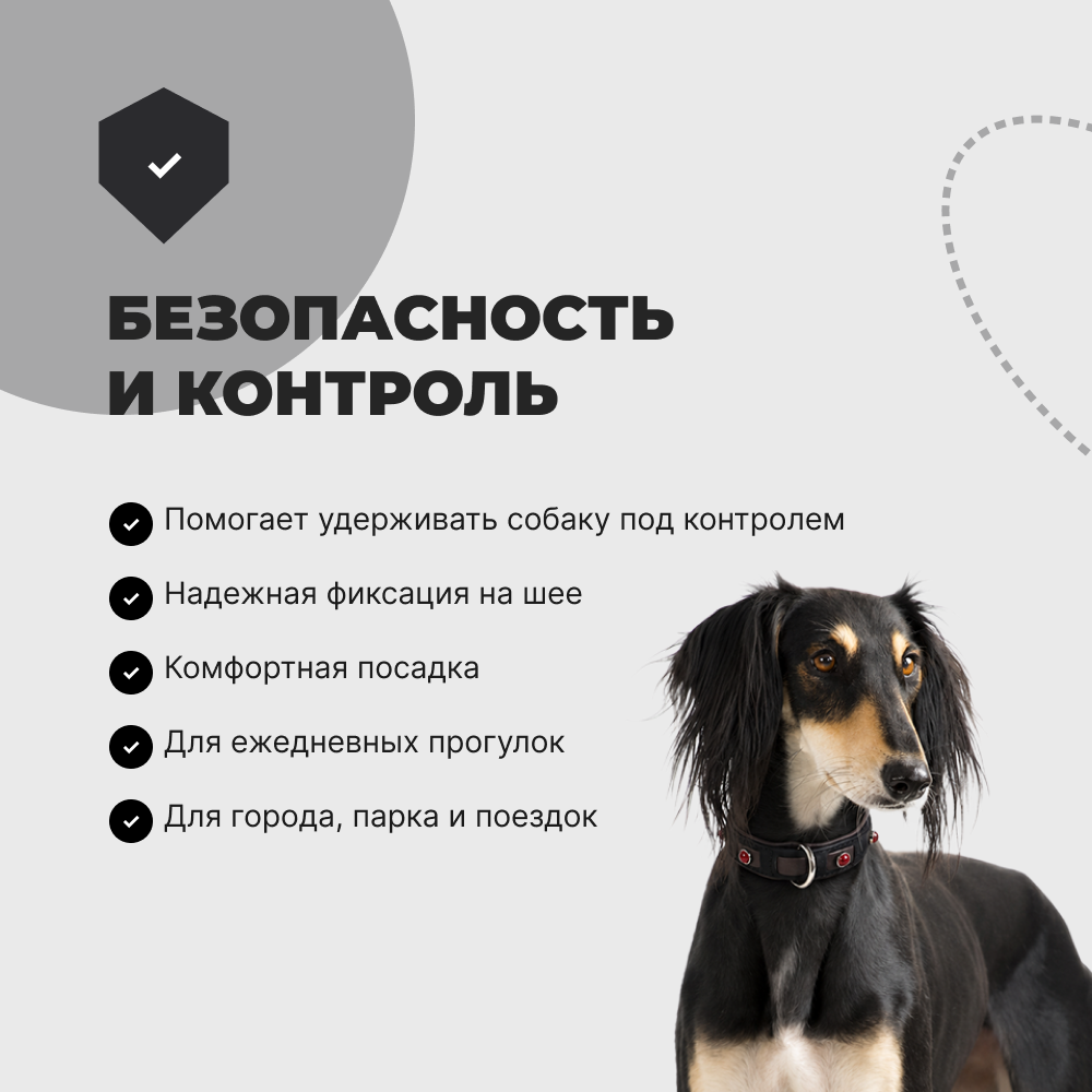 Ошейник для собак FOXIE Jewel S 1,5х30-45см черный