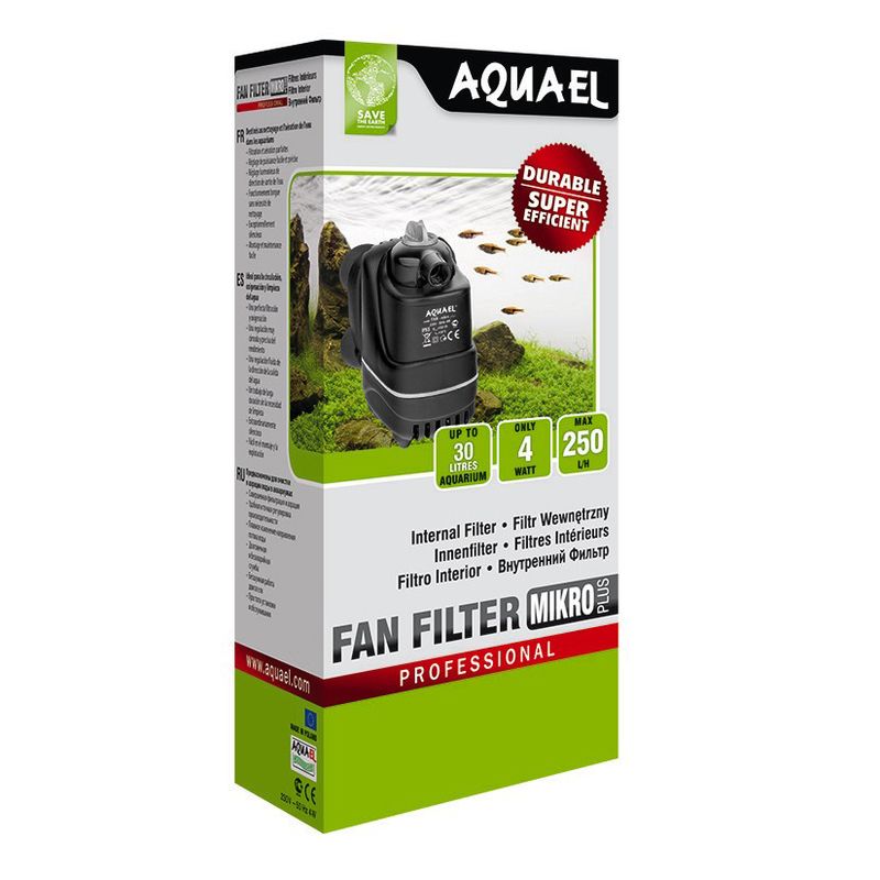 Внутренний фильтр AQUAEL FAN FILTER MIKRO plus для аквариума до 30 л (250 л/ч, 4 Вт)