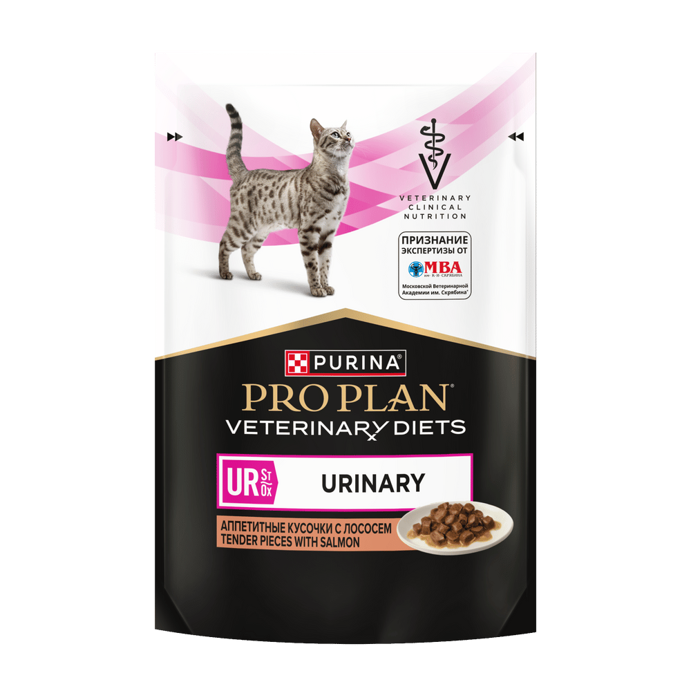 Корм для кошек PRO PLAN Veterinary Diets UR ST/OX Urinary при болезн.мочевыв.путей, лосось пауч