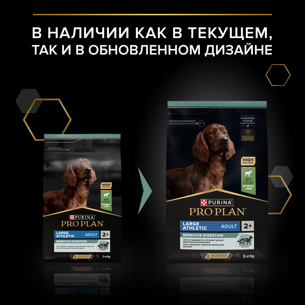 Корм для собак PRO PLAN Sensitive Digestion для крупных пород с атлет. телослож., ягненок сух.
