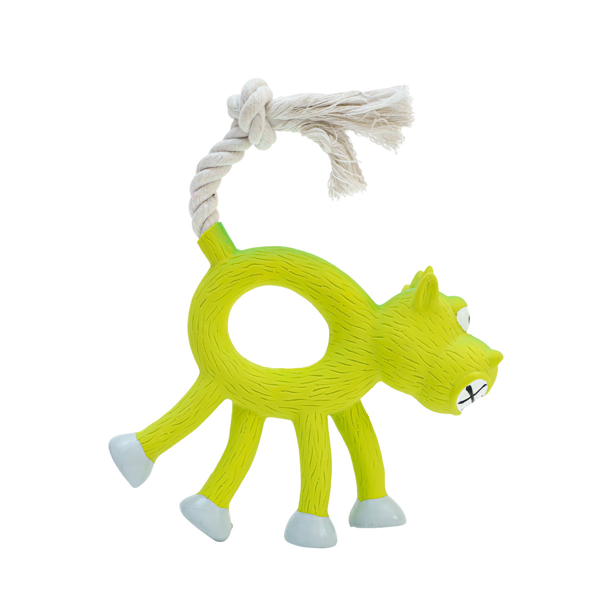 Игрушка для собак ZOO ONE Корова с канатным хвостом латекс 12см