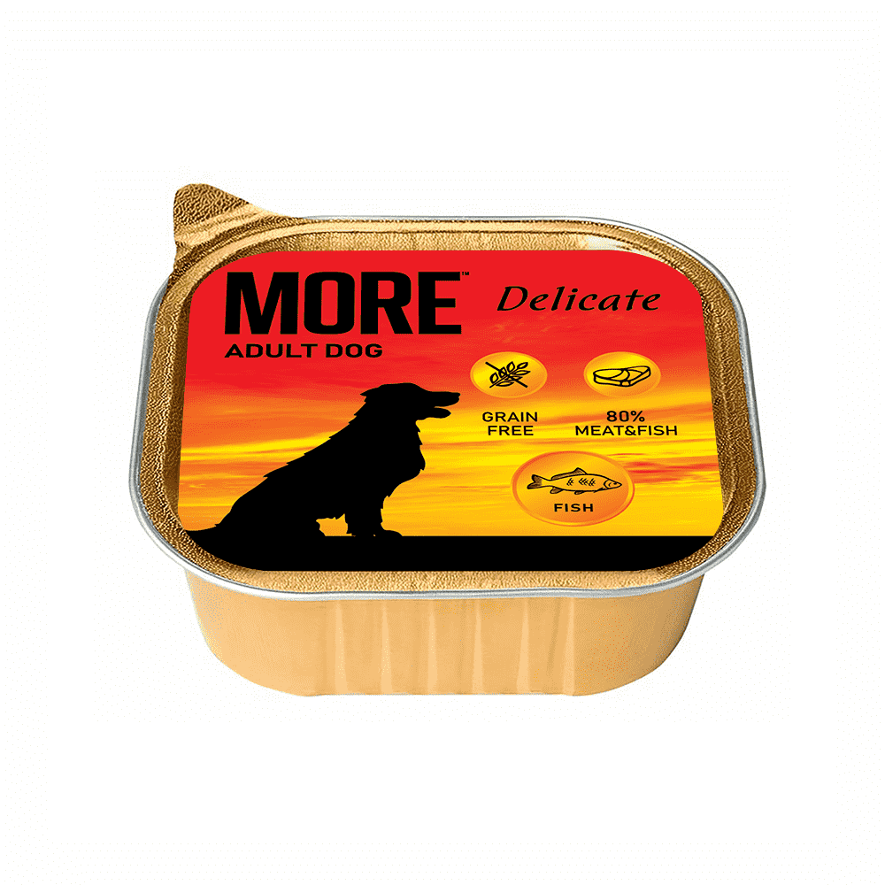 Корм для собак MORE Delicate паштет с рыбой ламист.