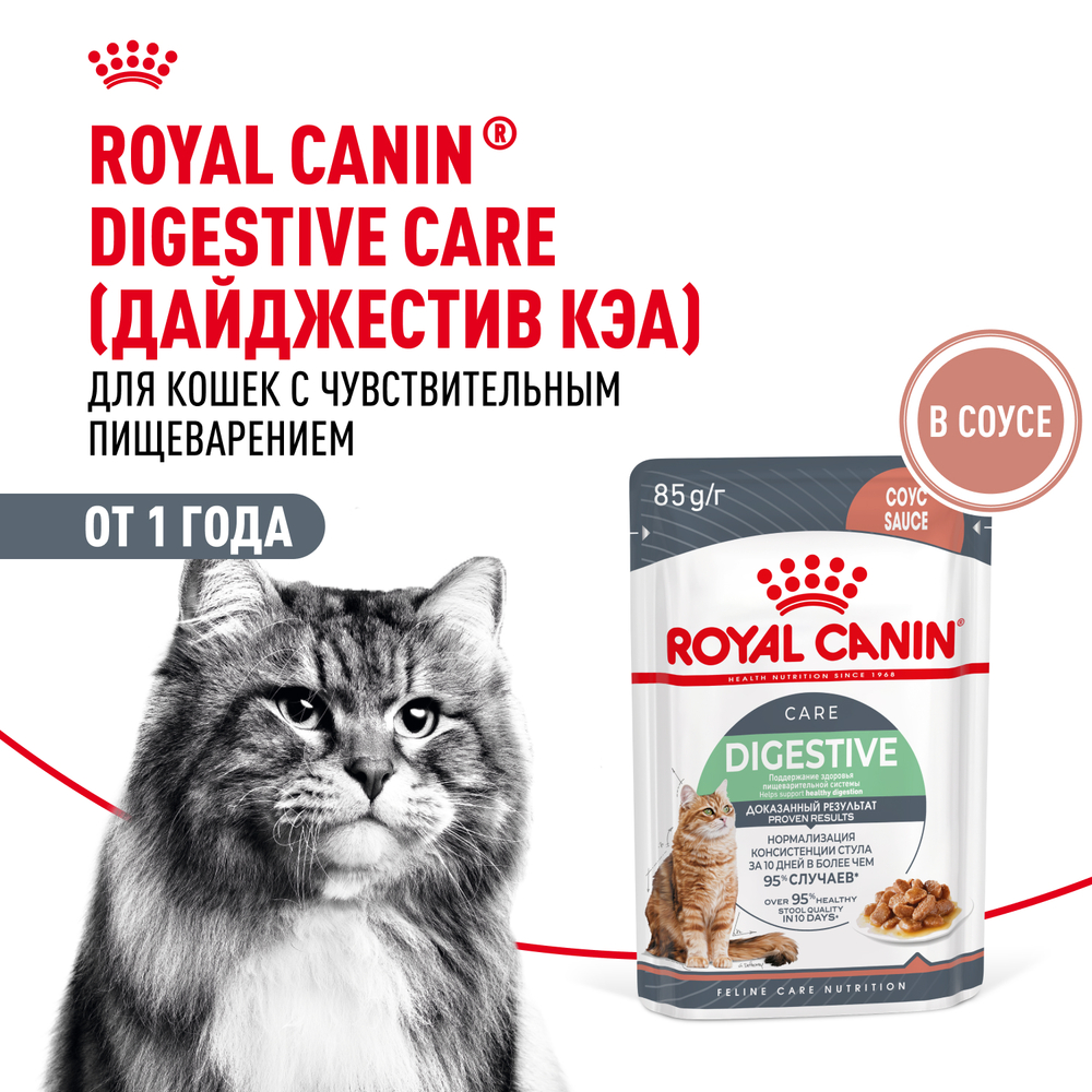 Корм для кошек ROYAL CANIN Digestive Care для здоровья пищеварительной системы (соус) пауч